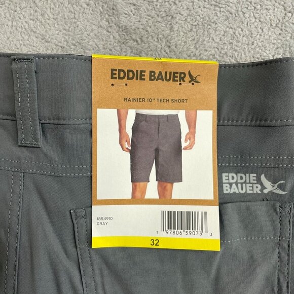 NEW Eddie Bauer Rainier 10” Tech Shorts Men’s 32 Cargo Outdoor Gray - Picture 5 of 7